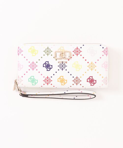 Guess（ゲス）の「【GUESS】ゲス　LARGE ZIPAROUND　ラウンドファスナー長財布（財布・レディース・ピンク系1/ホワイト系1/ブラック系2/ベージュ系1/ブラック系1/ブラック系3/グレー系1/アイボリー系1/ホワイト系2・FREE）」の2枚目の写真