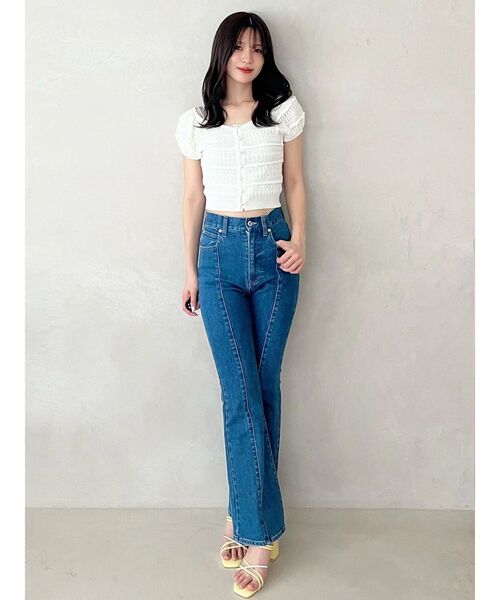 MERCURYDUO（マーキュリーデュオ）の「スカシアミカーデニット（カーディガン/ボレロ・レディース・ブラック/オフホワイト/グリーン・FREE）」の19枚目の写真