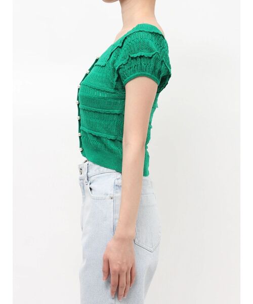 MERCURYDUO（マーキュリーデュオ）の「スカシアミカーデニット（カーディガン/ボレロ・レディース・ブラック/オフホワイト/グリーン・FREE）」の22枚目の写真