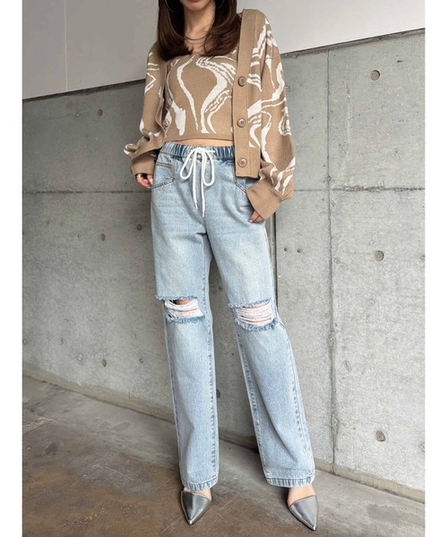 EGOIST（エゴイスト）の「ウエストゴムデニムパンツ（デニムパンツ・レディース・ブルー・S/M）」の8枚目の写真