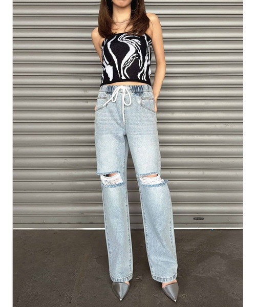 EGOIST（エゴイスト）の「ウエストゴムデニムパンツ（デニムパンツ・レディース・ブルー・S/M）」の10枚目の写真