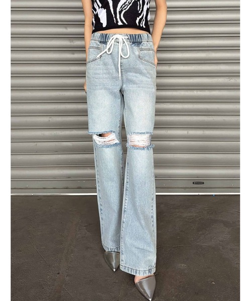 EGOIST（エゴイスト）の「ウエストゴムデニムパンツ（デニムパンツ・レディース・ブルー・S/M）」の12枚目の写真