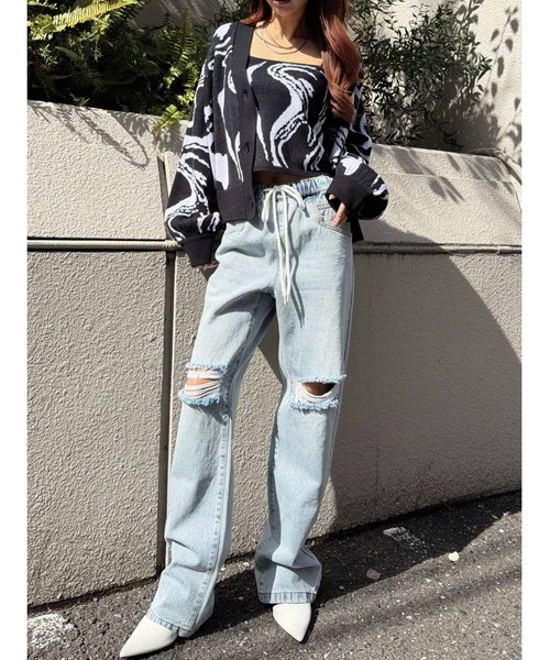 EGOIST（エゴイスト）の「ウエストゴムデニムパンツ（デニムパンツ・レディース・ブルー・S/M）」の14枚目の写真