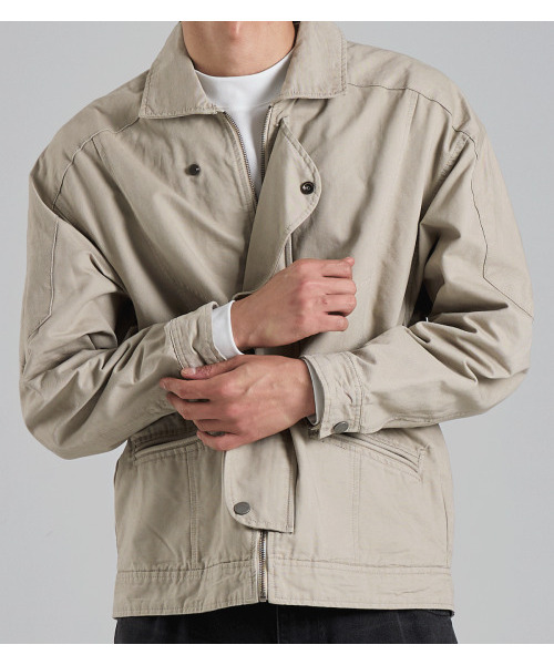 BUTTON SEOUL（ボタンソウル）の「ヒドゥンプラケットナグランジャケット（ブラウン）（MA-1・メンズ・その他・M/L/XL）」の4枚目の写真