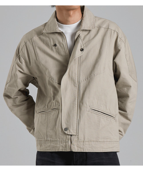 BUTTON SEOUL（ボタンソウル）の「ヒドゥンプラケットナグランジャケット（ブラウン）（MA-1・メンズ・その他・M/L/XL）」の5枚目の写真