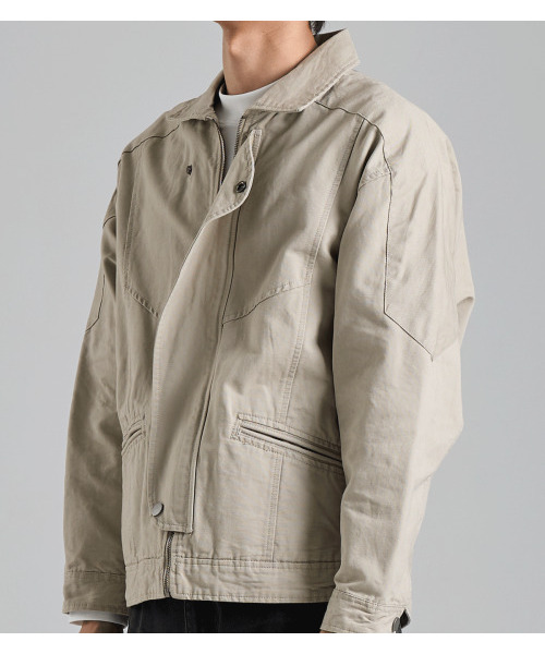 BUTTON SEOUL（ボタンソウル）の「ヒドゥンプラケットナグランジャケット（ブラウン）（MA-1・メンズ・その他・M/L/XL）」の8枚目の写真