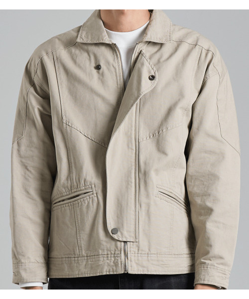 BUTTON SEOUL（ボタンソウル）の「ヒドゥンプラケットナグランジャケット（ブラウン）（MA-1・メンズ・その他・M/L/XL）」の9枚目の写真