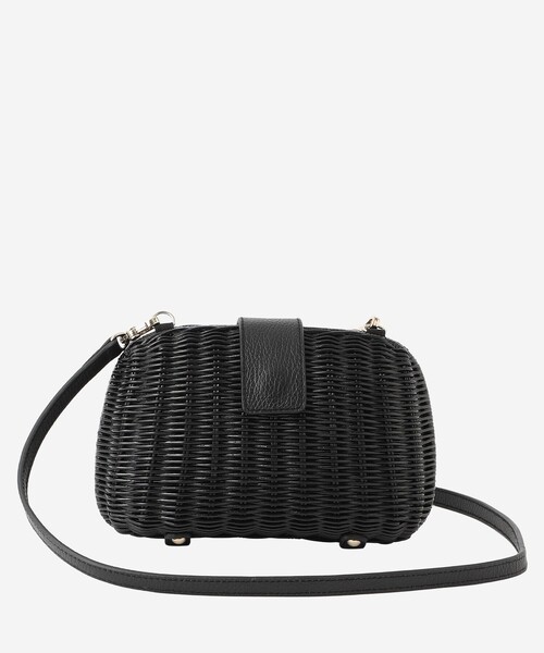 MACKINTOSH LONDON（マッキントッシュ ロンドン）の「【eclat5月号掲載】【婦人画報4月号掲載】ボタニカルウォールラタンミニショルダー（ショルダーバッグ・レディース・ブラック/ベージュ・FREE）」の2枚目の写真