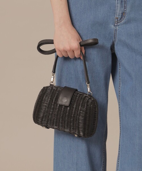 MACKINTOSH LONDON（マッキントッシュ ロンドン）の「【eclat5月号掲載】【婦人画報4月号掲載】ボタニカルウォールラタンミニショルダー（ショルダーバッグ・レディース・ブラック/ベージュ・FREE）」の3枚目の写真