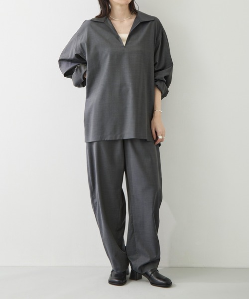 LOEFF（ロエフ）の「[LOEFF/ロエフ]LFU W TORO SKP（シャツ/ブラウス・レディース・ブラック/ダークグレー・1）」の12枚目の写真