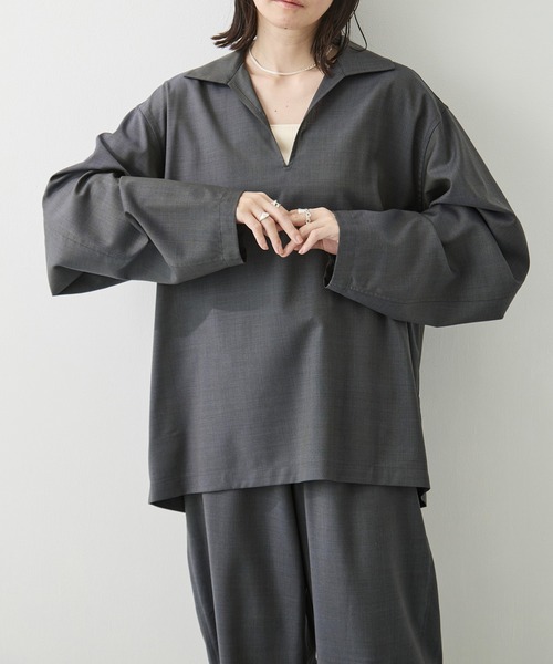 LOEFF（ロエフ）の「[LOEFF/ロエフ]LFU W TORO SKP（シャツ/ブラウス・レディース・ブラック/ダークグレー・1）」の16枚目の写真