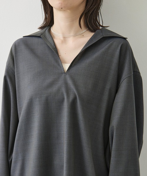 LOEFF（ロエフ）の「[LOEFF/ロエフ]LFU W TORO SKP（シャツ/ブラウス・レディース・ブラック/ダークグレー・1）」の9枚目の写真