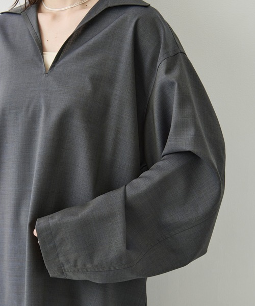 LOEFF（ロエフ）の「[LOEFF/ロエフ]LFU W TORO SKP（シャツ/ブラウス・レディース・ブラック/ダークグレー・1）」の10枚目の写真