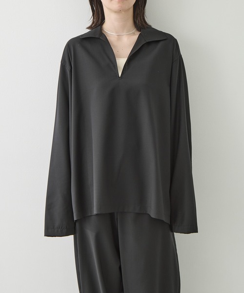 LOEFF（ロエフ）の「[LOEFF/ロエフ]LFU W TORO SKP（シャツ/ブラウス・レディース・ブラック/ダークグレー・1）」の4枚目の写真