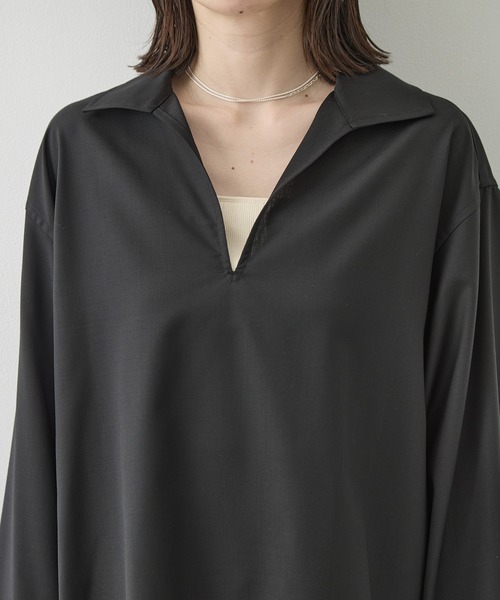 LOEFF（ロエフ）の「[LOEFF/ロエフ]LFU W TORO SKP（シャツ/ブラウス・レディース・ブラック/ダークグレー・1）」の21枚目の写真