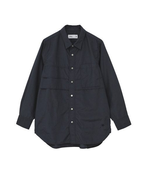 CONVERSE TOKYO(コンバーストウキョウ)の「TUCK CUT-OFF BOX SHIRT(シャツ/ブラウス・レディース・ネイビー/ピンク/オフホワイト・MEDIUM/SMALL)」の1枚目の写真
