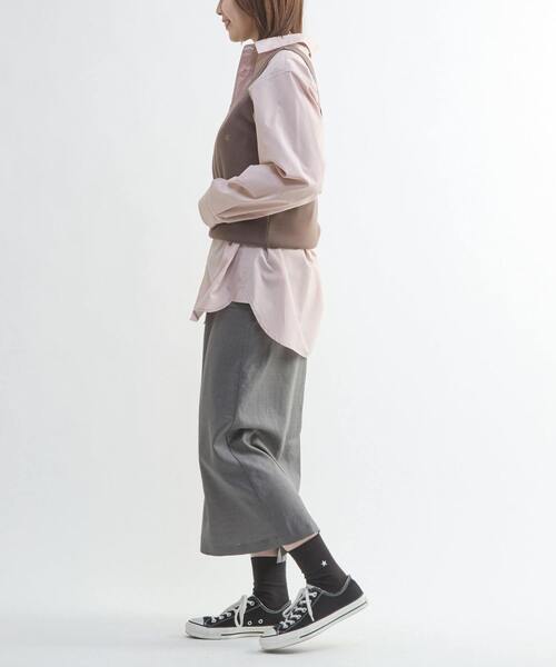 CONVERSE TOKYO(コンバーストウキョウ)の「TUCK CUT-OFF BOX SHIRT(シャツ/ブラウス・レディース・ネイビー/ピンク/オフホワイト・MEDIUM/SMALL)」の8枚目の写真