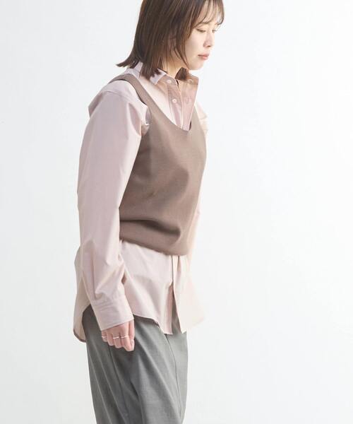 CONVERSE TOKYO(コンバーストウキョウ)の「TUCK CUT-OFF BOX SHIRT(シャツ/ブラウス・レディース・ネイビー/ピンク/オフホワイト・MEDIUM/SMALL)」の9枚目の写真