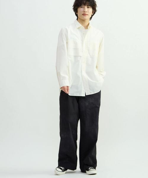 CONVERSE TOKYO(コンバーストウキョウ)の「TUCK CUT-OFF BOX SHIRT(シャツ/ブラウス・レディース・ネイビー/ピンク/オフホワイト・MEDIUM/SMALL)」の13枚目の写真
