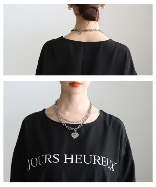Sawa a la mode(サワアラモード)の「ロゴデザインチュニック(Tシャツ/カットソー・レディース・オフホワイト/ブラック・FREE)」の20枚目の写真