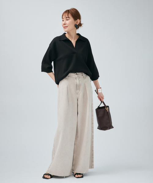 VERMEIL par iena(ヴェルメイユパーイエナ)の「upper hights アッパーハイツ THE BLAIR L85317102/L8G317102(デニムパンツ・レディース・サックスブルー・26/25/24/23)」の6枚目の写真