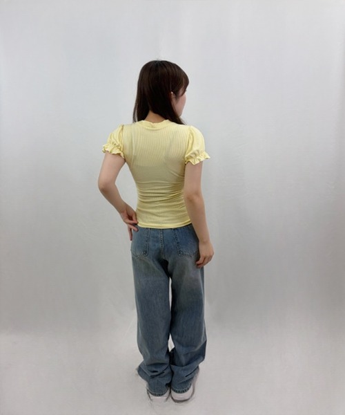frunco(フランコ)の「【ZOZOTOWN限定】パフスリーブリブTシャツ(Tシャツ/カットソー・レディース・ホワイト/イエロー/ブルー/ブラック・FREE)」の7枚目の写真