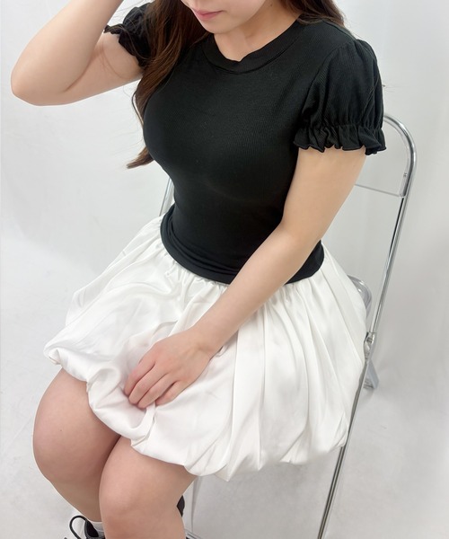 frunco(フランコ)の「【ZOZOTOWN限定】パフスリーブリブTシャツ(Tシャツ/カットソー・レディース・ホワイト/イエロー/ブルー/ブラック・FREE)」の16枚目の写真