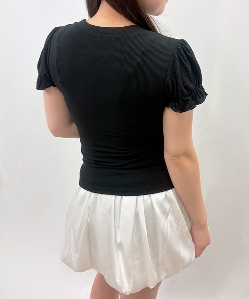 frunco(フランコ)の「【ZOZOTOWN限定】パフスリーブリブTシャツ(Tシャツ/カットソー・レディース・ホワイト/イエロー/ブルー/ブラック・FREE)」の10枚目の写真