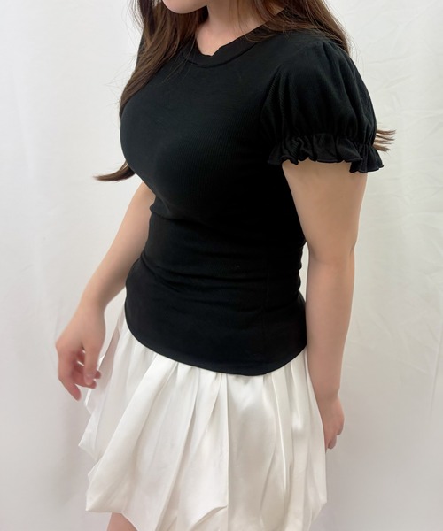 frunco(フランコ)の「【ZOZOTOWN限定】パフスリーブリブTシャツ(Tシャツ/カットソー・レディース・ホワイト/イエロー/ブルー/ブラック・FREE)」の9枚目の写真
