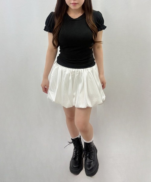frunco(フランコ)の「【ZOZOTOWN限定】パフスリーブリブTシャツ(Tシャツ/カットソー・レディース・ホワイト/イエロー/ブルー/ブラック・FREE)」の11枚目の写真
