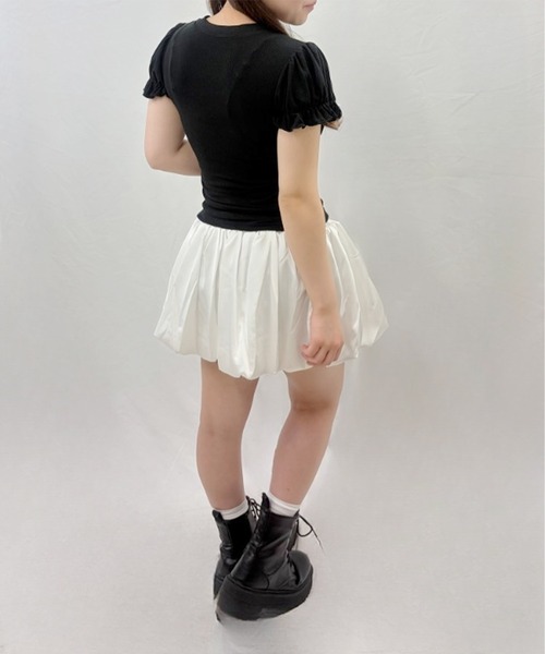 frunco(フランコ)の「【ZOZOTOWN限定】パフスリーブリブTシャツ(Tシャツ/カットソー・レディース・ホワイト/イエロー/ブルー/ブラック・FREE)」の14枚目の写真