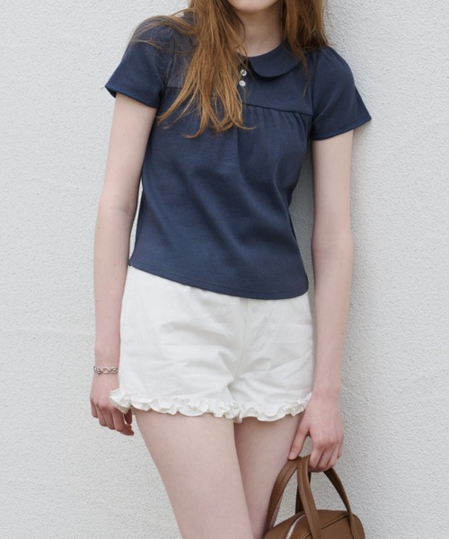 GIUNON(ジウノン)の「hem frill short pants / ヘムフリルショートパンツ(その他パンツ・レディース・ホワイト/ブラック・FREE)」の5枚目の写真
