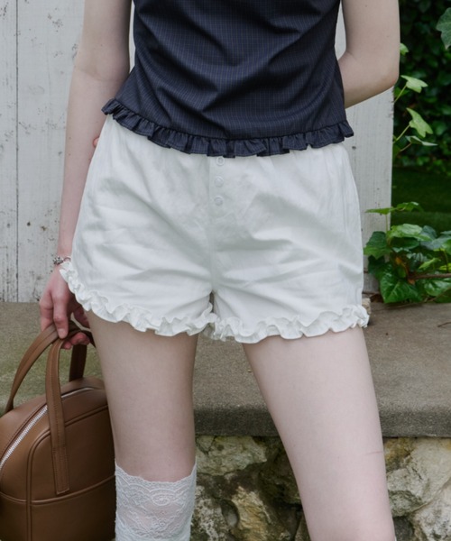 GIUNON(ジウノン)の「hem frill short pants / ヘムフリルショートパンツ(その他パンツ・レディース・ホワイト/ブラック・FREE)」の22枚目の写真