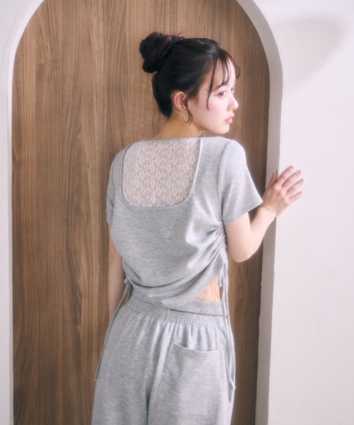 ご依頼価格変更中MA＊RS 背中レースバックルキラキラTシャツカットソー バックレースラメトップス（Tシャツ/カットソー）｜TITTY&CO.（ティ
