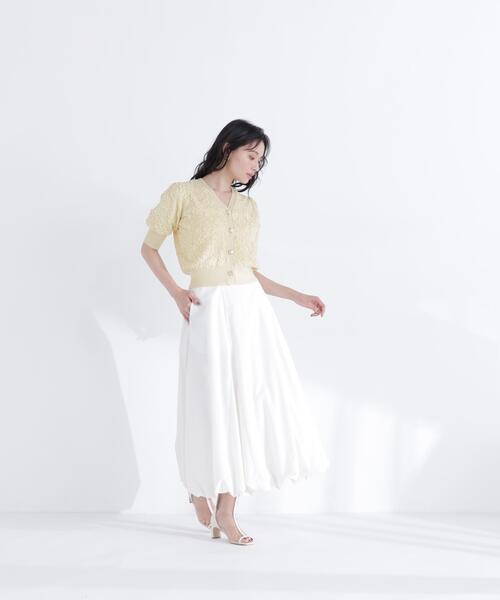 NATURAL BEAUTY BASIC(ナチュラルビューティーベーシック)の「ふくれジャガードニットカーデ(カーディガン/ボレロ・レディース・ネイビー/イエロー/オフホワイト・フリ-)」の17枚目の写真
