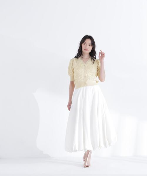 NATURAL BEAUTY BASIC(ナチュラルビューティーベーシック)の「ふくれジャガードニットカーデ(カーディガン/ボレロ・レディース・ネイビー/イエロー/オフホワイト・フリ-)」の19枚目の写真