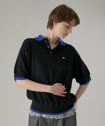 ONCILY（オンシェリー）の「LAYERED  DOUBLE COLLAR KNIT POLO / レイヤードダブル襟ニットポロ（ポロシャツ）」