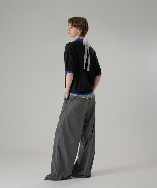 ONCILY（オンシェリー）の「LAYERED  DOUBLE COLLAR KNIT POLO / レイヤードダブル襟ニットポロ（ポロシャツ・メンズ・グレー/ブラック/ブラウン/チャコールグレー・SMALL/LARGE/MEDIUM）」の20枚目の写真