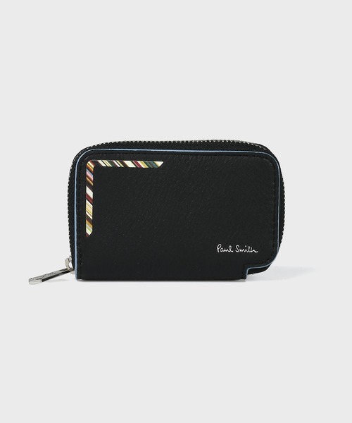 未使用品 Paul Smith シグネチャーストライプ レザーケース キーケース ブラック BPS671 ポールスミス メンズ 5CH/K06231/KOV18/ Paul Smith（ポール・スミス） 未使用 キーケース アウトレット レザー