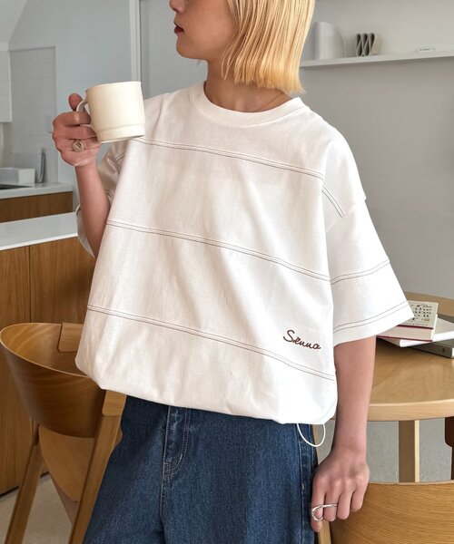 セール】【WEB限定】ステッチボーダービッグTシャツ（Tシャツ