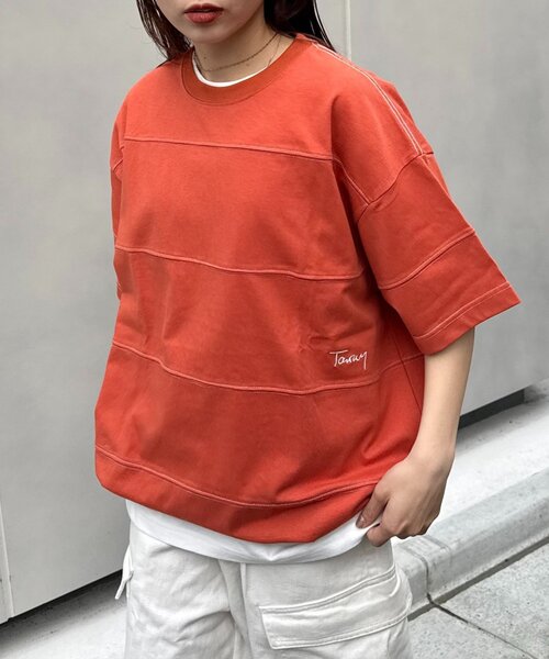 【チャオ】 セール】【WEB限定】ステッチボーダービッグTシャツ（Tシャツ