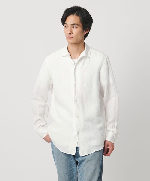 新品未使用✨UNITED ARROWS リネンシャツ LIBECO リネン オープンカラー シャツ（シャツ/ブラウス）｜UNITED