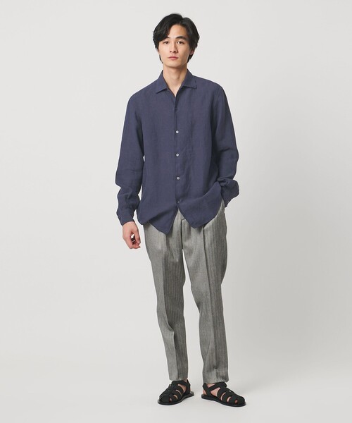 新品未使用✨UNITED ARROWS リネンシャツ LIBECO リネン オープンカラー シャツ（シャツ/ブラウス）｜UNITED