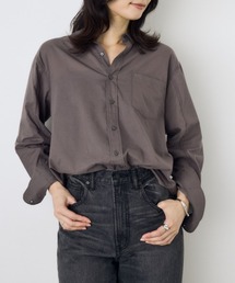 AZUL by moussy（アズールバイマウジー）の「ベーシックコットンシアーシャツ　春服　夏服　秋服　シアートップス　長袖　冷房対策（シャツ/ブラウス・レディース）」