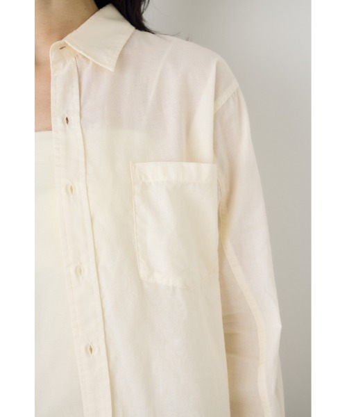 AZUL by moussy(アズールバイマウジー)の「ベーシックコットンシアーシャツ 春服 夏服 秋服 シアートップス 長袖 冷房対策(シャツ/ブラウス・レディース・ライトパープル/ミント/アイボリー/チャコールグレー・SMALL/MEDIUM)」の10枚目の写真