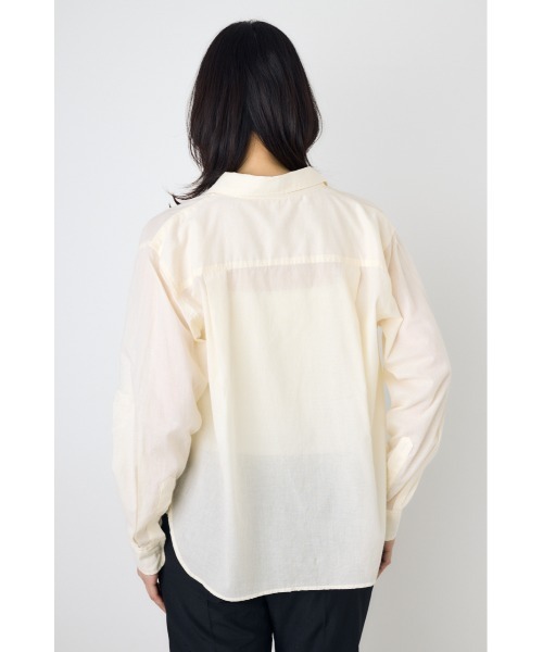 AZUL by moussy(アズールバイマウジー)の「ベーシックコットンシアーシャツ 春服 夏服 秋服 シアートップス 長袖 冷房対策(シャツ/ブラウス・レディース・ライトパープル/ミント/アイボリー/チャコールグレー・SMALL/MEDIUM)」の11枚目の写真