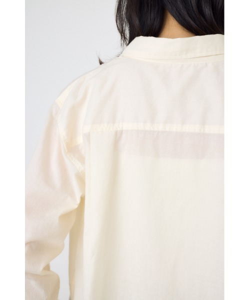 AZUL by moussy(アズールバイマウジー)の「ベーシックコットンシアーシャツ 春服 夏服 秋服 シアートップス 長袖 冷房対策(シャツ/ブラウス・レディース・ライトパープル/ミント/アイボリー/チャコールグレー・SMALL/MEDIUM)」の12枚目の写真