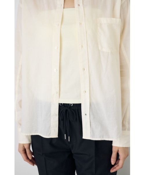 AZUL by moussy(アズールバイマウジー)の「ベーシックコットンシアーシャツ 春服 夏服 秋服 シアートップス 長袖 冷房対策(シャツ/ブラウス・レディース・ライトパープル/ミント/アイボリー/チャコールグレー・SMALL/MEDIUM)」の13枚目の写真