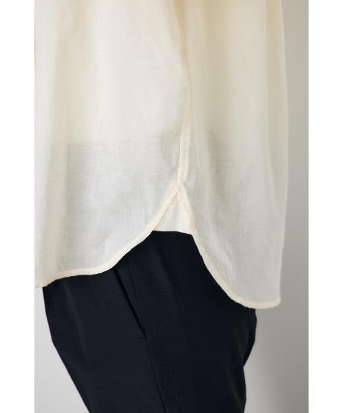 AZUL by moussy(アズールバイマウジー)の「ベーシックコットンシアーシャツ 春服 夏服 秋服 シアートップス 長袖 冷房対策(シャツ/ブラウス・レディース・ライトパープル/ミント/アイボリー/チャコールグレー・SMALL/MEDIUM)」の15枚目の写真