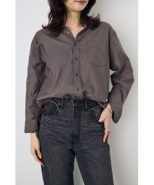 AZUL by moussy(アズールバイマウジー)の「ベーシックコットンシアーシャツ 春服 夏服 秋服 シアートップス 長袖 冷房対策(シャツ/ブラウス・レディース・ライトパープル/ミント/アイボリー/チャコールグレー・SMALL/MEDIUM)」の17枚目の写真